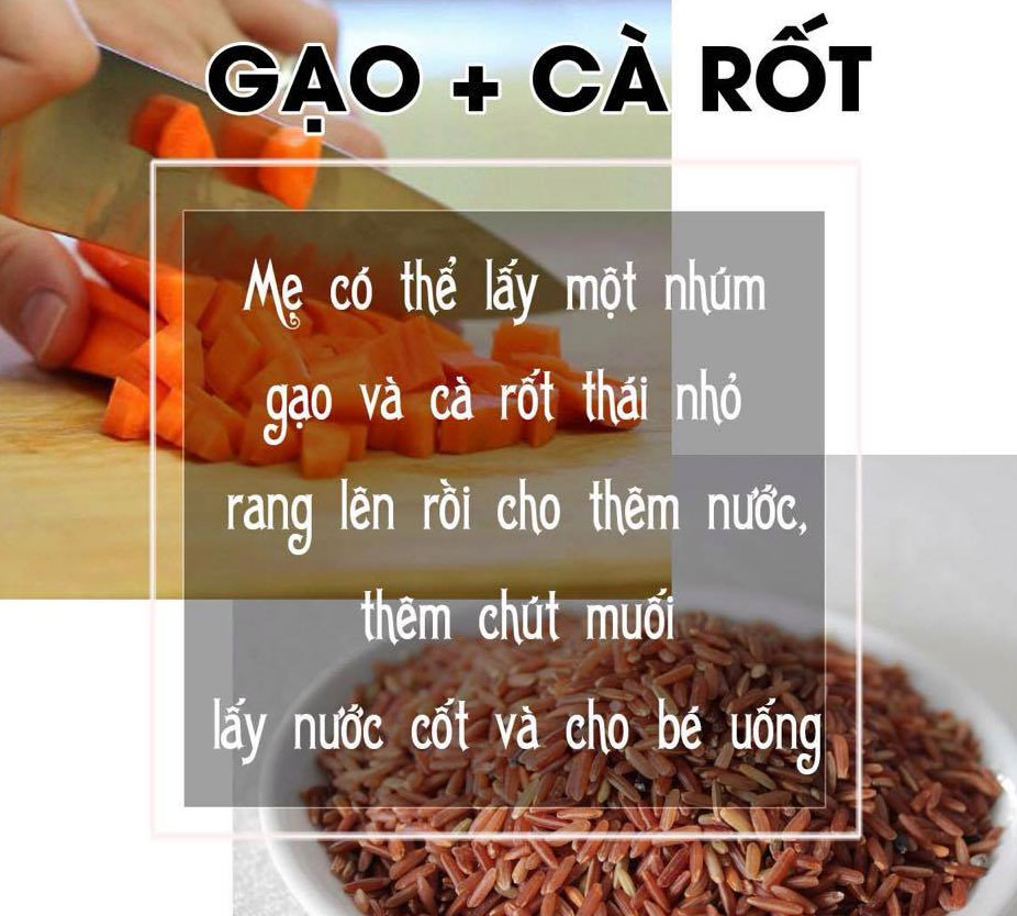 gạo và cà rốt trị tiêu chảy