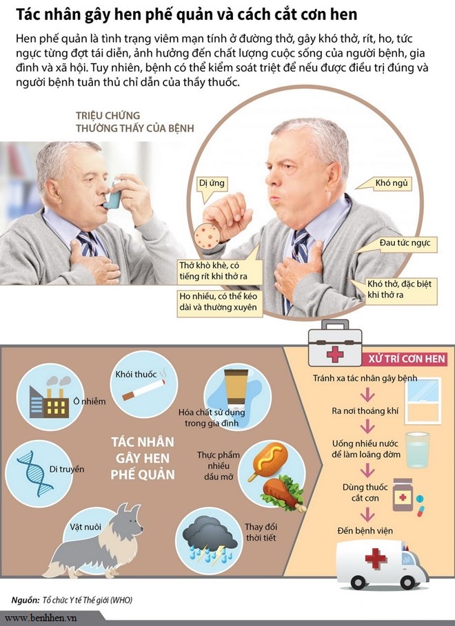 tác nhân hen phế quản và cách cắt cơn